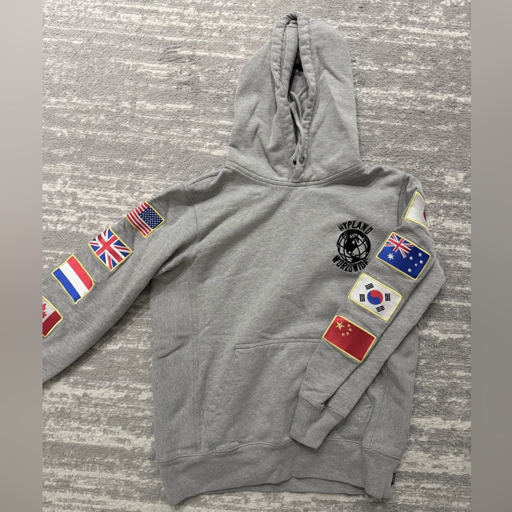 Hypland Womens World Flag Hoodie Grey Size S